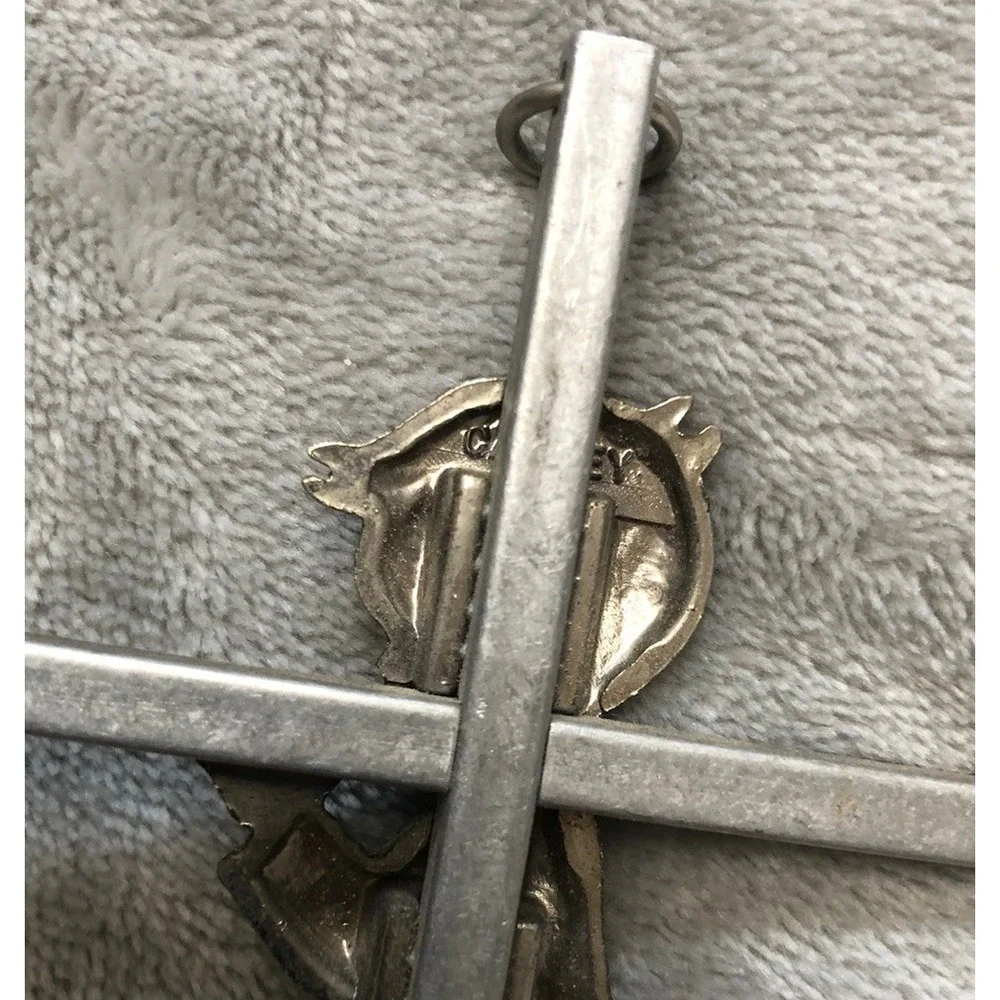 Childrens Hanging Nursery Wall Cross w Praying Boy‎ Silver Tone 6